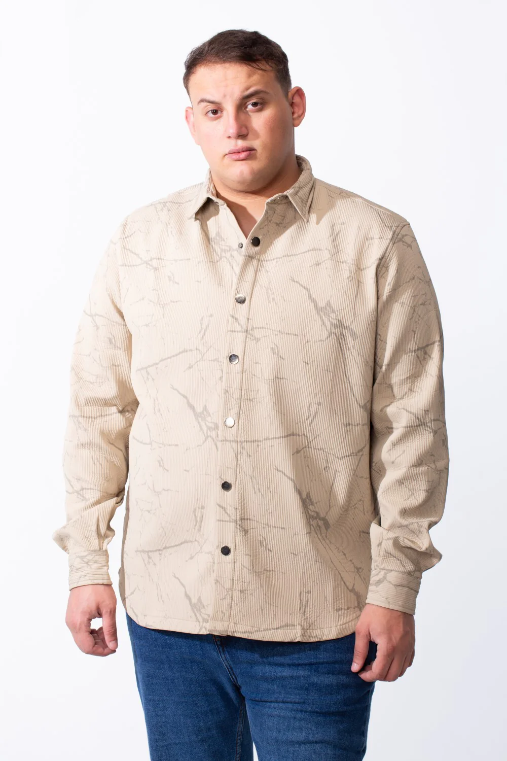 Men's Long Sleeve Classic Neck Jakar Unique Marble Pattern Textured Casual Tomato Store Big Size Shirt - Image 5