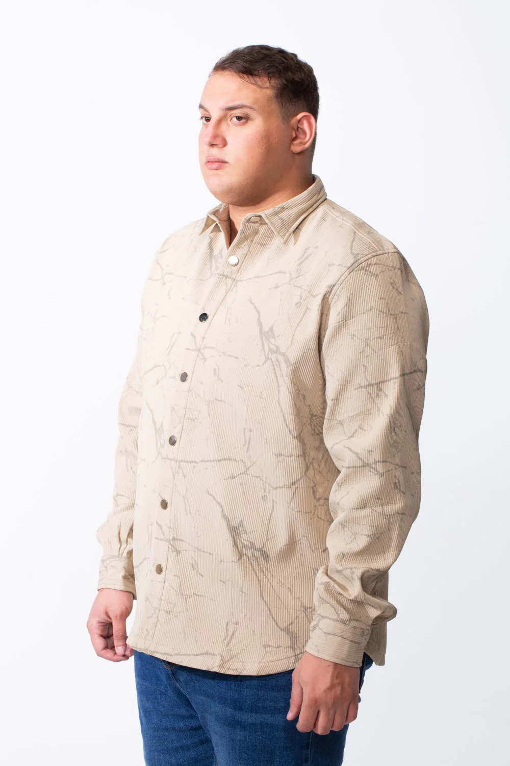 Men's Long Sleeve Classic Neck Jakar Unique Marble Pattern Textured Casual Tomato Store Big Size Shirt - Image 8