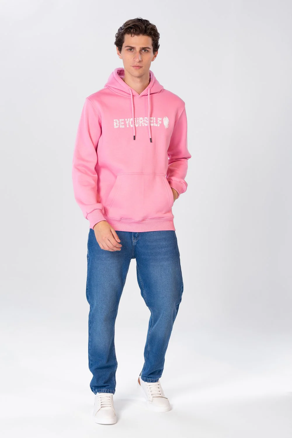 Men's Long Sleeve Hooded Sweatshirt Made Of Practical Melton Material - Image 9