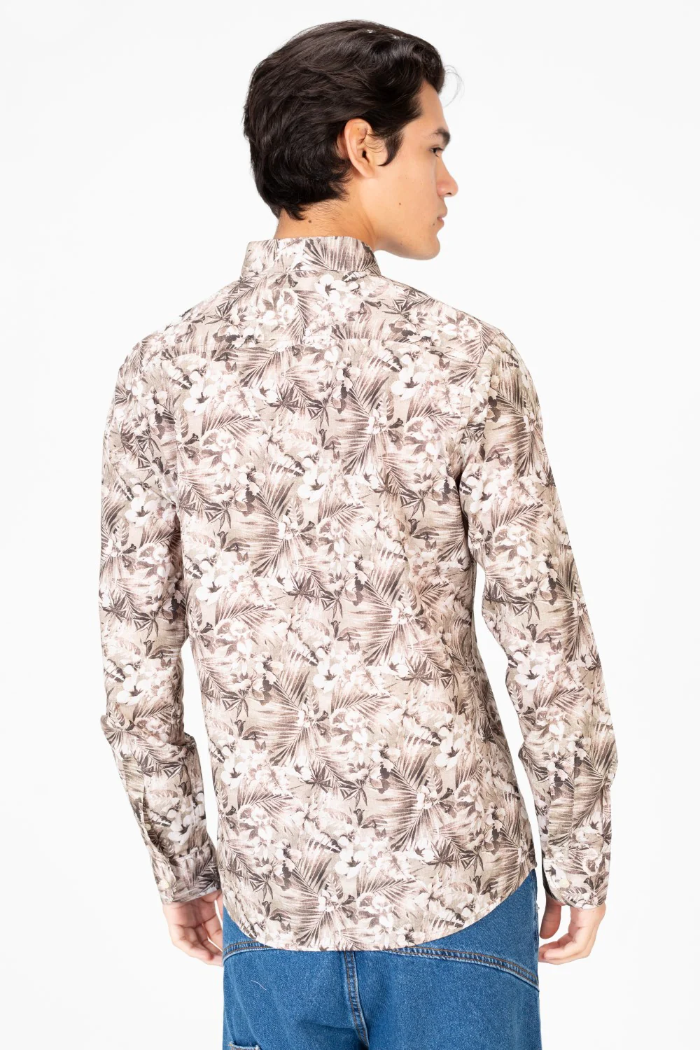 Men's Long Sleeve Jakar Slim Fit Poplin Shirt - Image 2