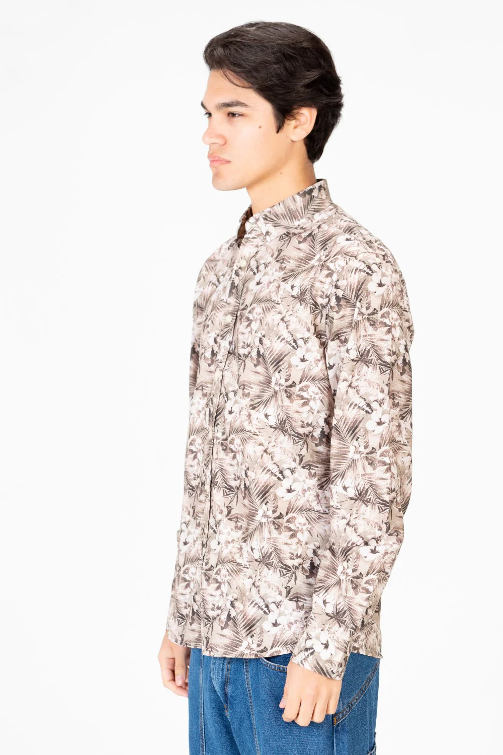 Men's Long Sleeve Jakar Slim Fit Poplin Shirt - Image 3