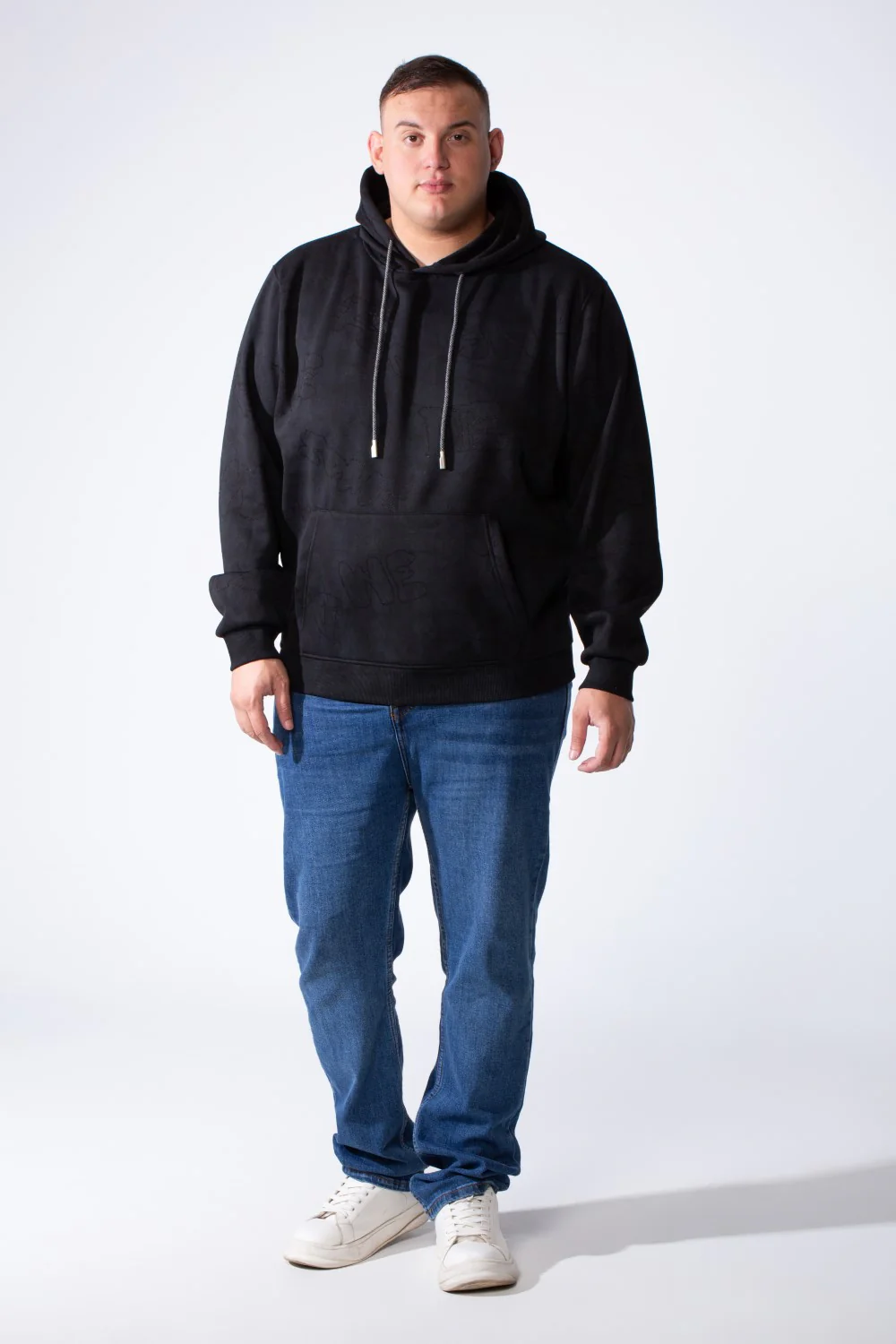 Men's Long Sleeve Kangaroo Pocket With Graphic Pattern Casual Comfy Hooded Big Size Sweatshirt - Image 3