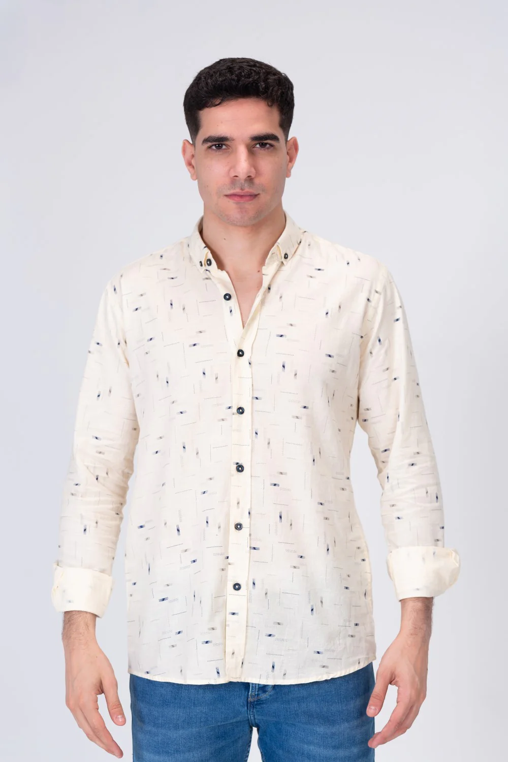 Mens Long Sleeve Printed Shirt With Comfortable Material For Every Day Fit - Image 3
