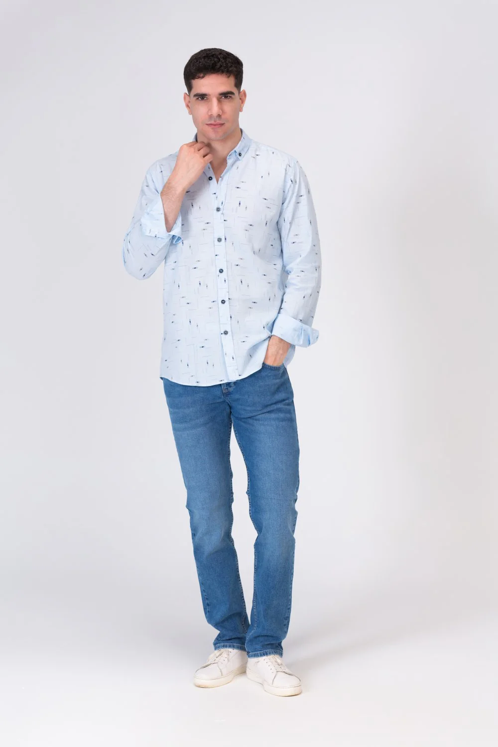 Mens Long Sleeve Printed Shirt With Comfortable Material For Every Day Fit - Image 4