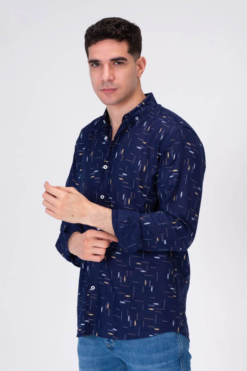 Mens Long Sleeve Printed Shirt With Comfortable Material For Every Day Fit - Image 9
