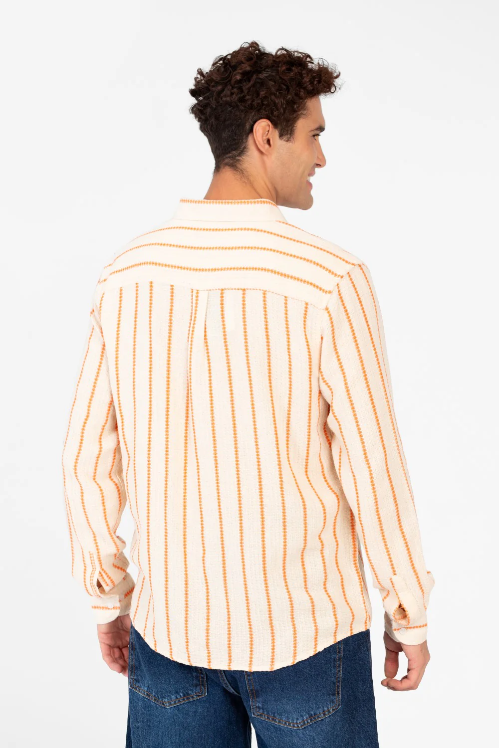 Men's Long Sleeve Regular Fit Striped Shirt - Image 2