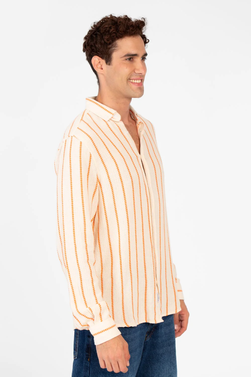 Men's Long Sleeve Regular Fit Striped Shirt - Image 3