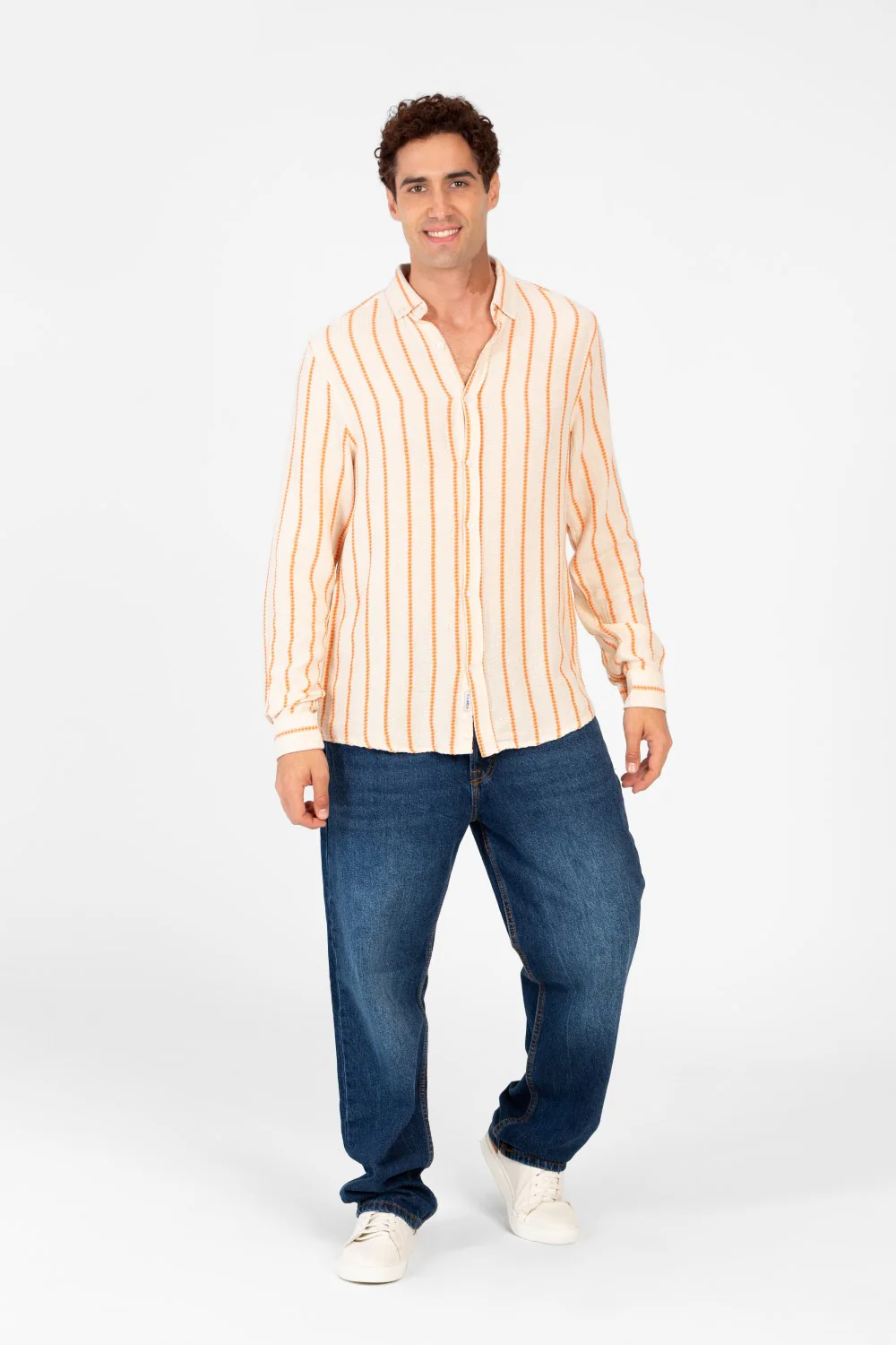 Men's Long Sleeve Regular Fit Striped Shirt - Image 4