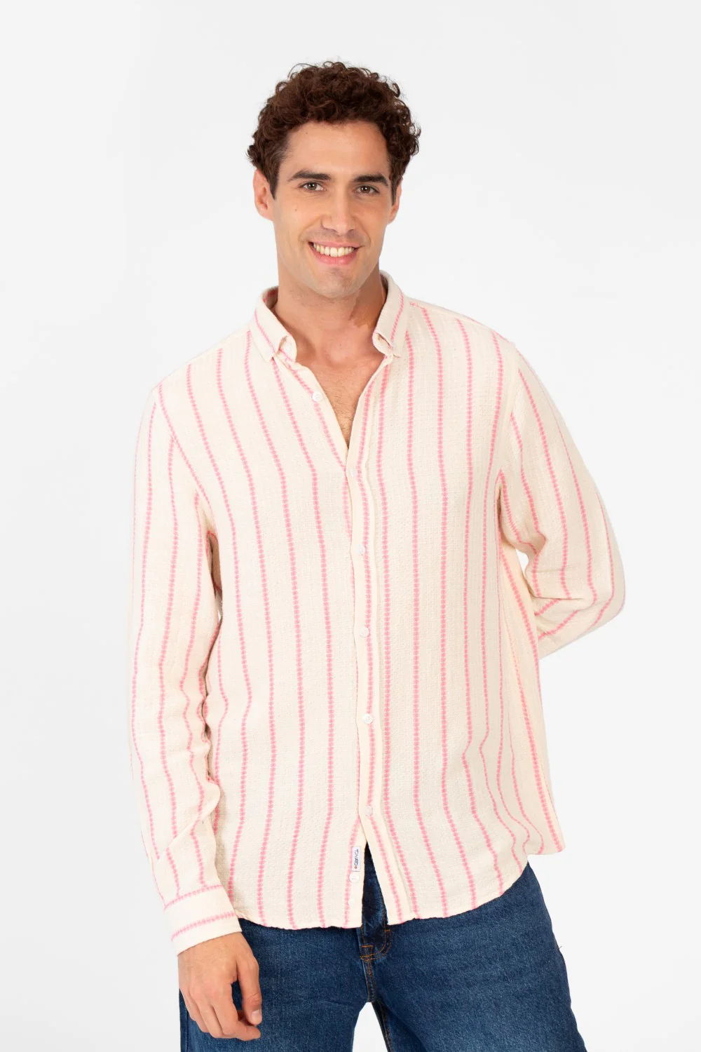 Men's Long Sleeve Regular Fit Striped Shirt - Image 5