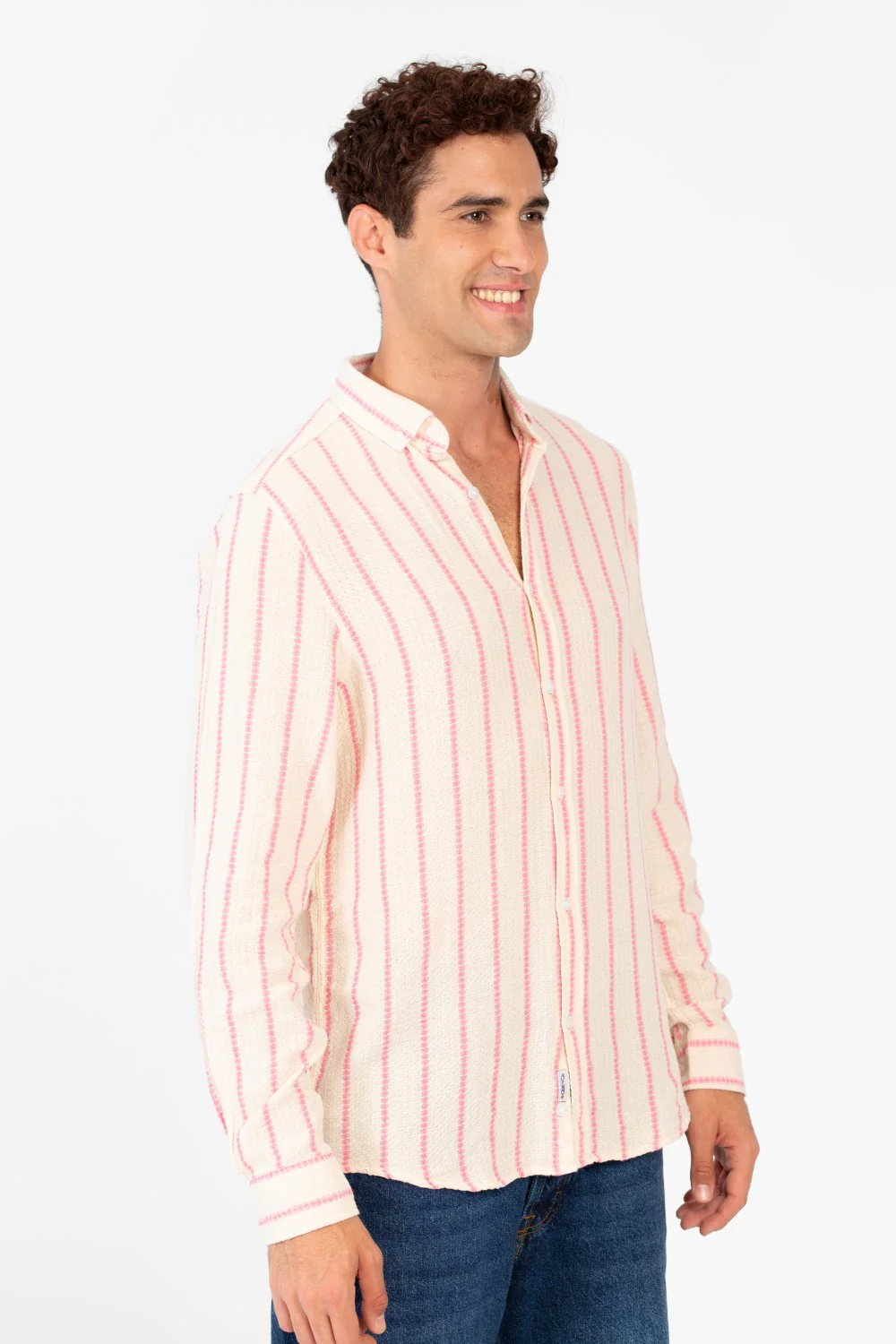 Men's Long Sleeve Regular Fit Striped Shirt - Image 7