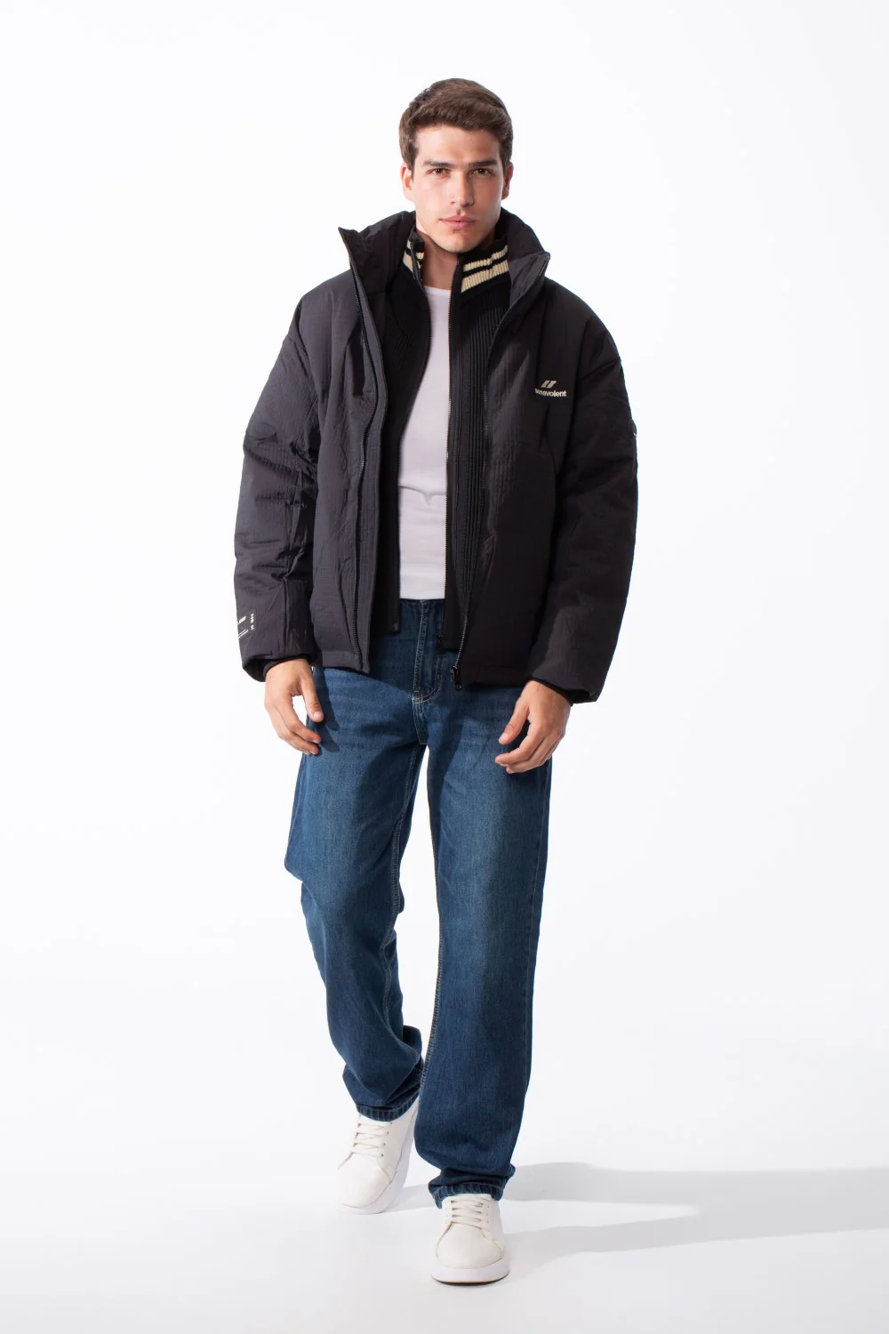 Men's Long Sleeve Side Pockets Textured Waterproof Fabric Thermal Puffer Jacket - Image 3