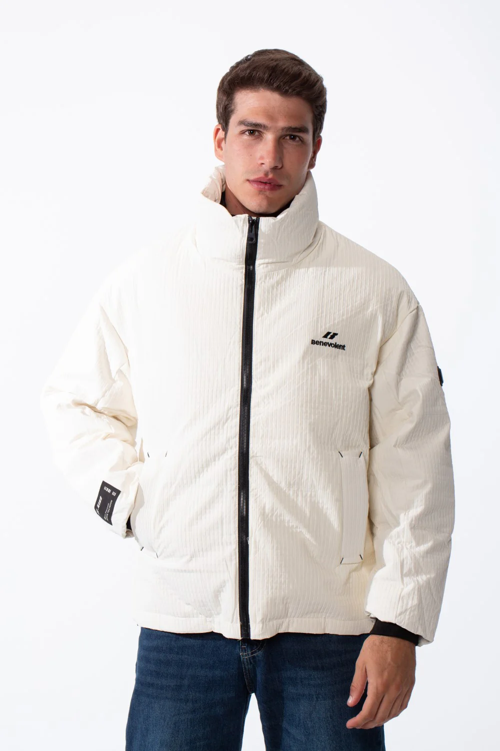 Men's Long Sleeve Side Pockets Textured Waterproof Fabric Thermal Puffer Jacket - Image 5