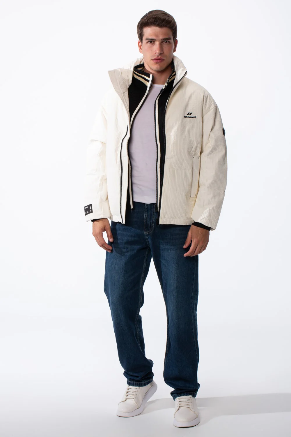 Men's Long Sleeve Side Pockets Textured Waterproof Fabric Thermal Puffer Jacket - Image 7