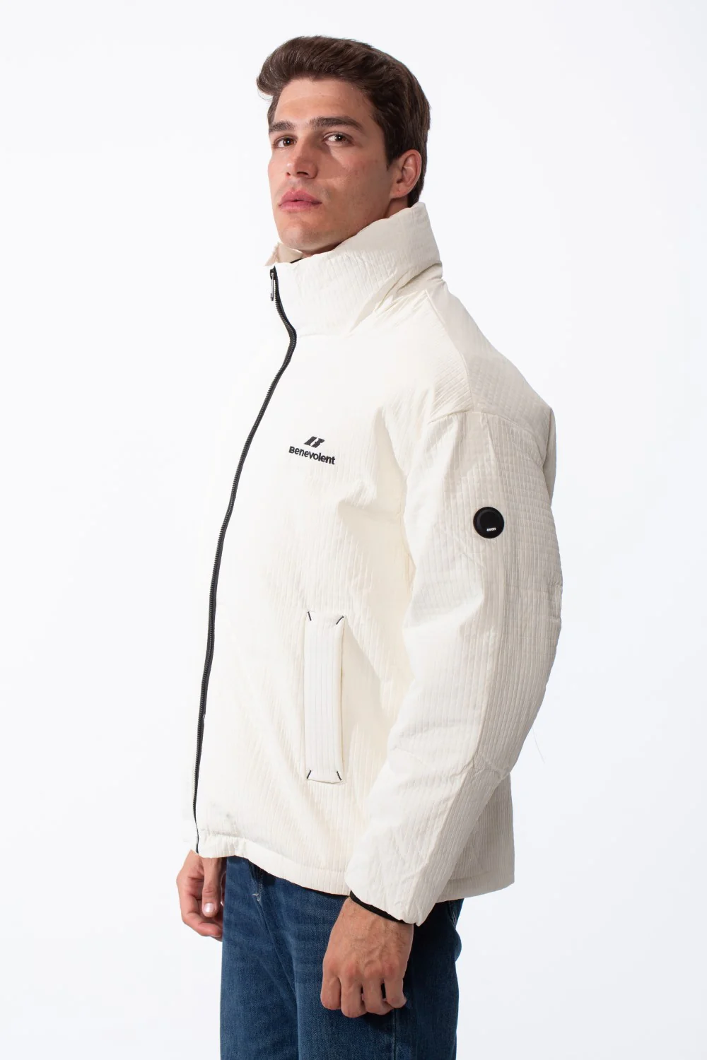 Men's Long Sleeve Side Pockets Textured Waterproof Fabric Thermal Puffer Jacket - Image 8