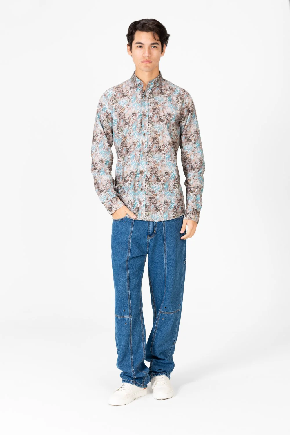 Men's Long Sleeve Slim Fit Jakar Shirt - Image 4