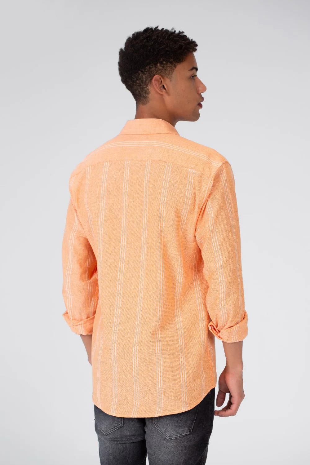 Men's Long Sleeve Slim Fit Striped Shirt With Front Pocket - Image 8