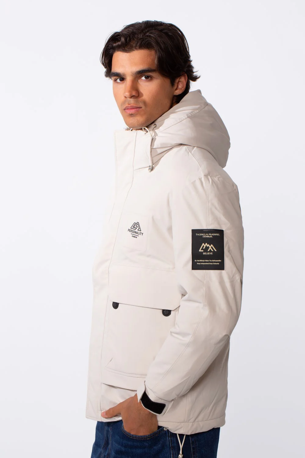 Men's Long Sleeve Tomato Hood Front Pockets Jacket - Image 4