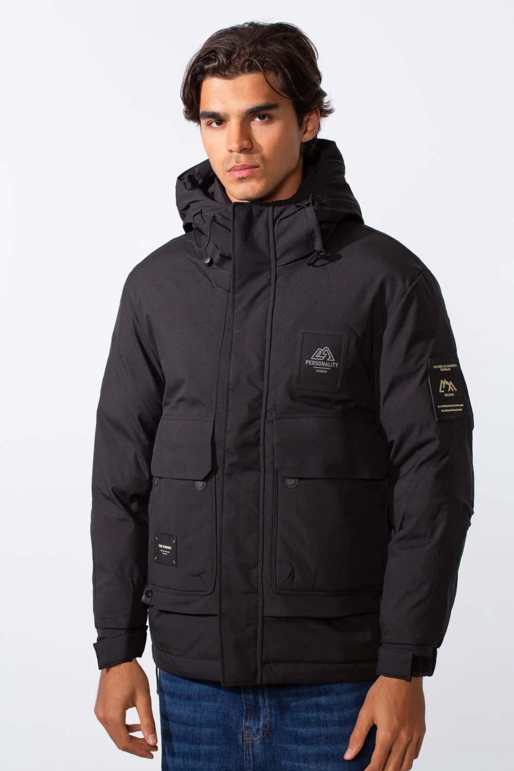 Men's Long Sleeve Tomato Hood Front Pockets Jacket - Image 5