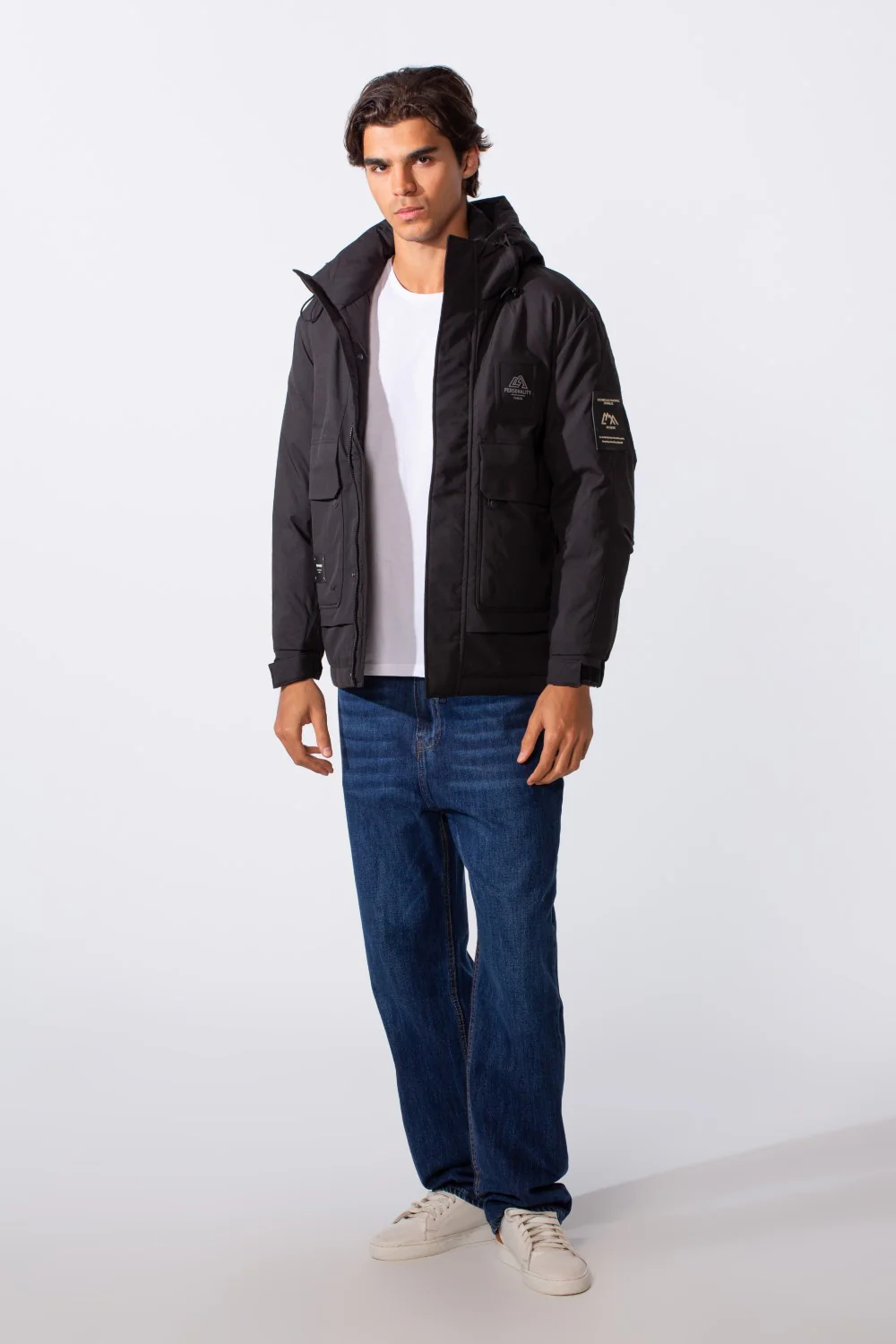 Men's Long Sleeve Tomato Hood Front Pockets Jacket - Image 7