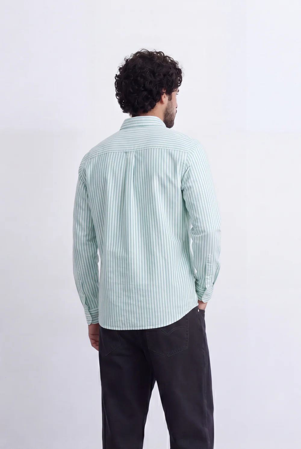 Men's Long Sleeve Vertical Striped Shirt Regular Fit for Any Occasion Tomato Store - Image 10