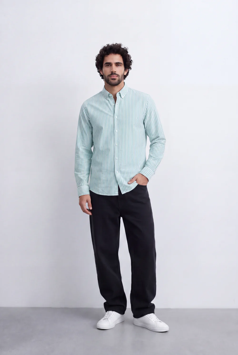Men's Long Sleeve Vertical Striped Shirt Regular Fit for Any Occasion Tomato Store - Image 11