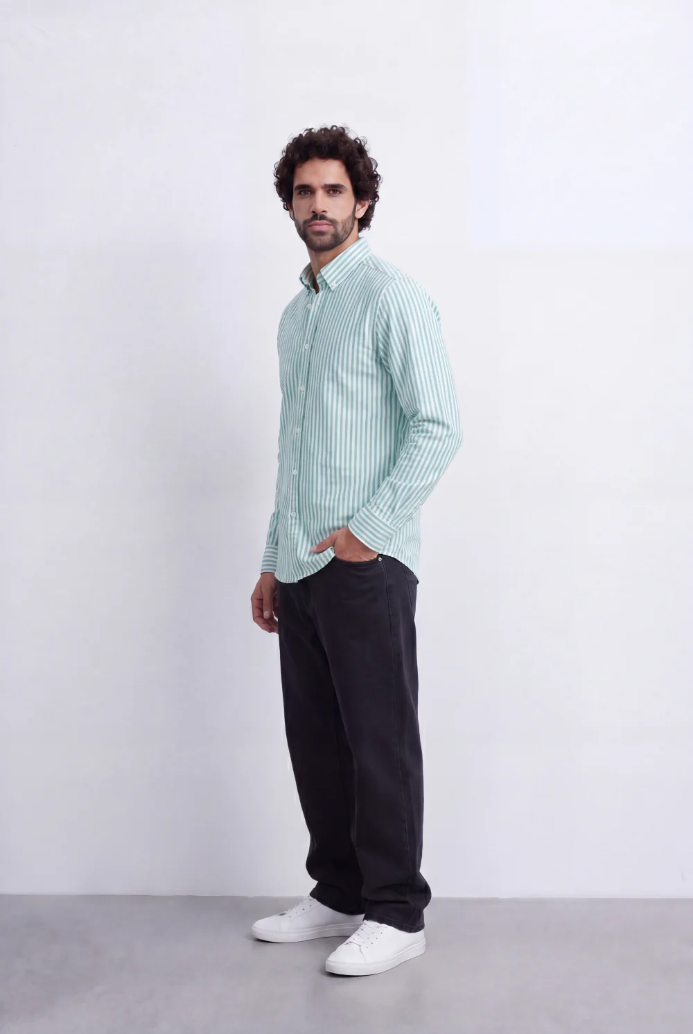 Men's Long Sleeve Vertical Striped Shirt Regular Fit for Any Occasion Tomato Store - Image 12