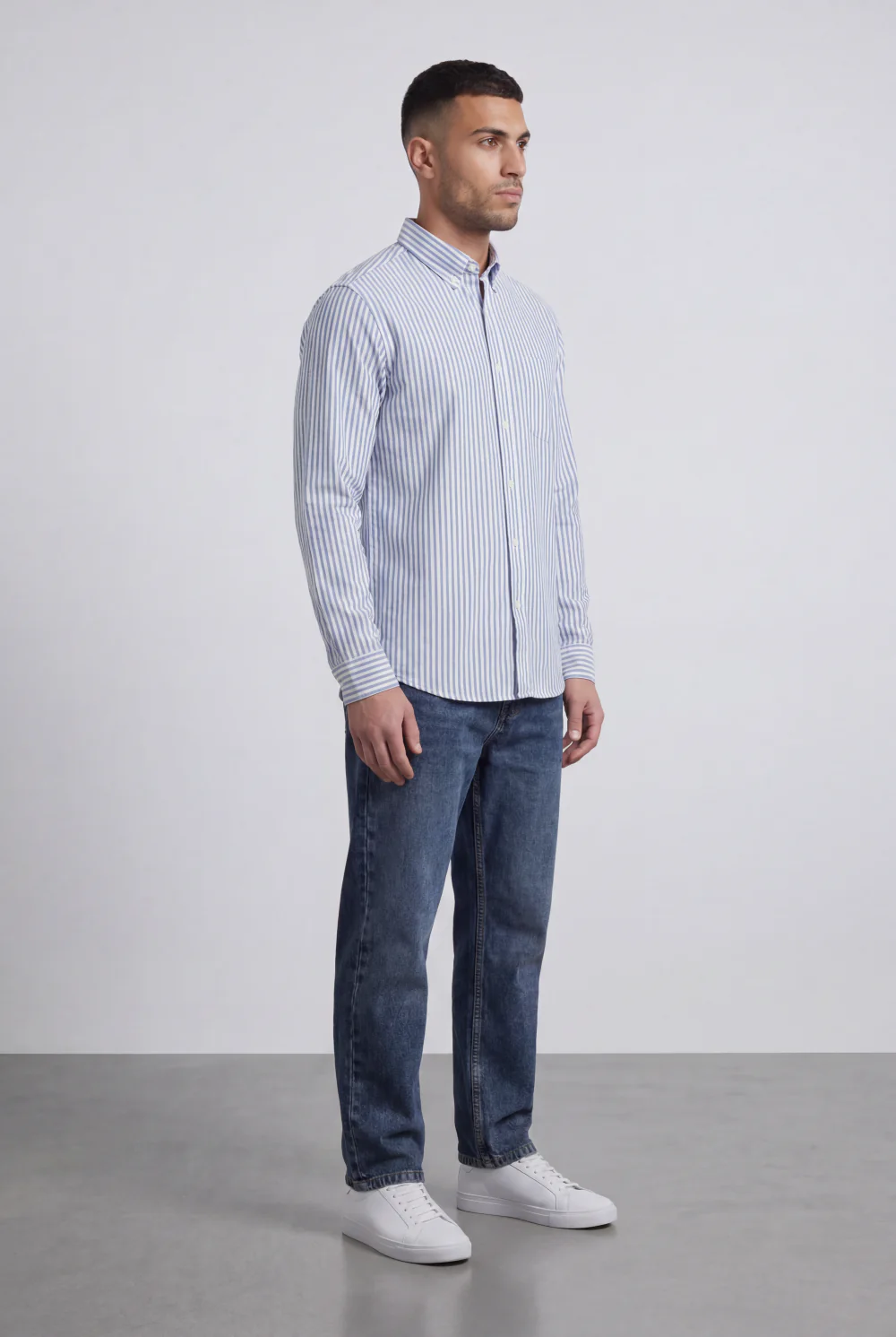 Men's Long Sleeve Vertical Striped Shirt Regular Fit for Any Occasion Tomato Store - Image 14