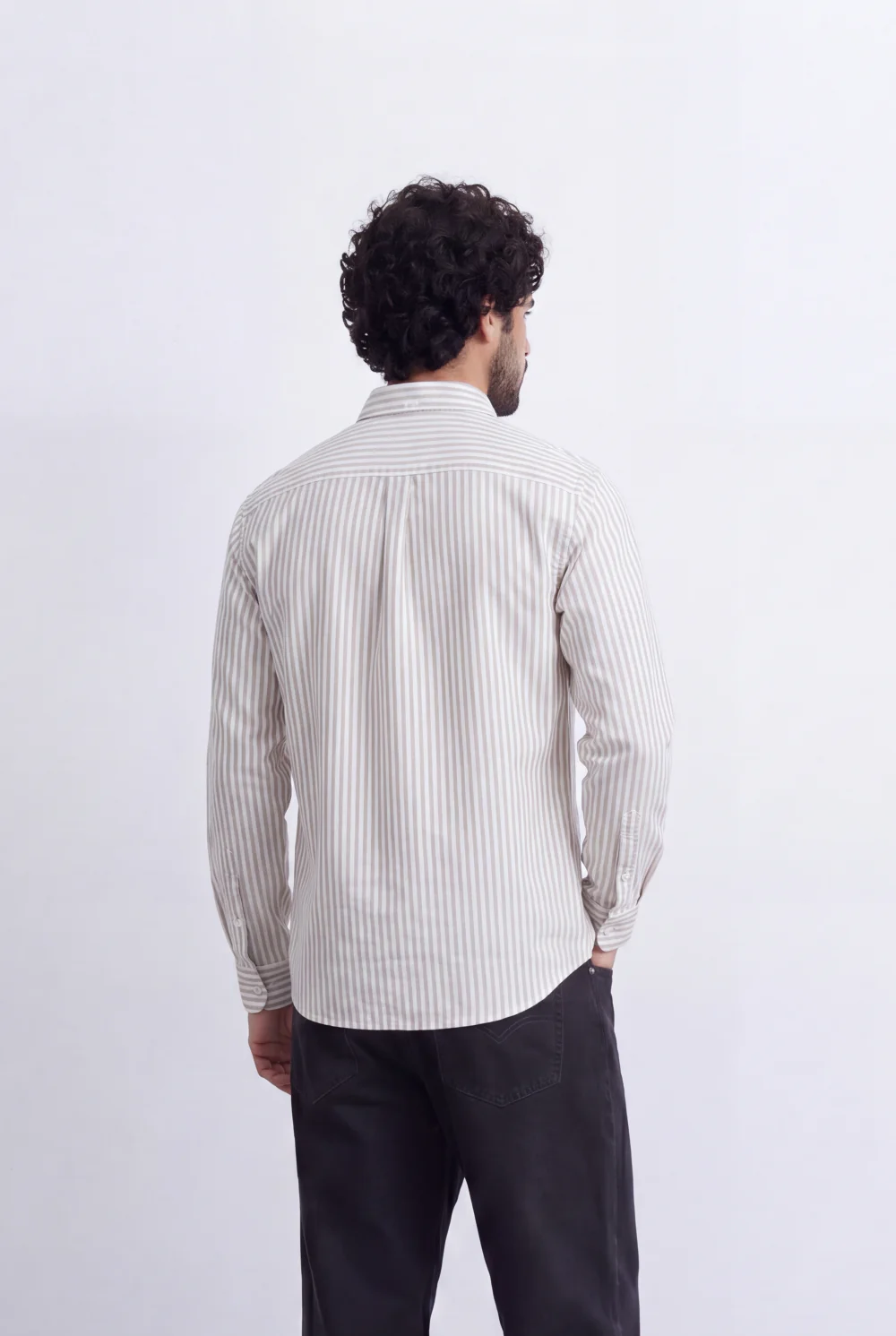 Men's Long Sleeve Vertical Striped Shirt Regular Fit for Any Occasion Tomato Store - Image 2