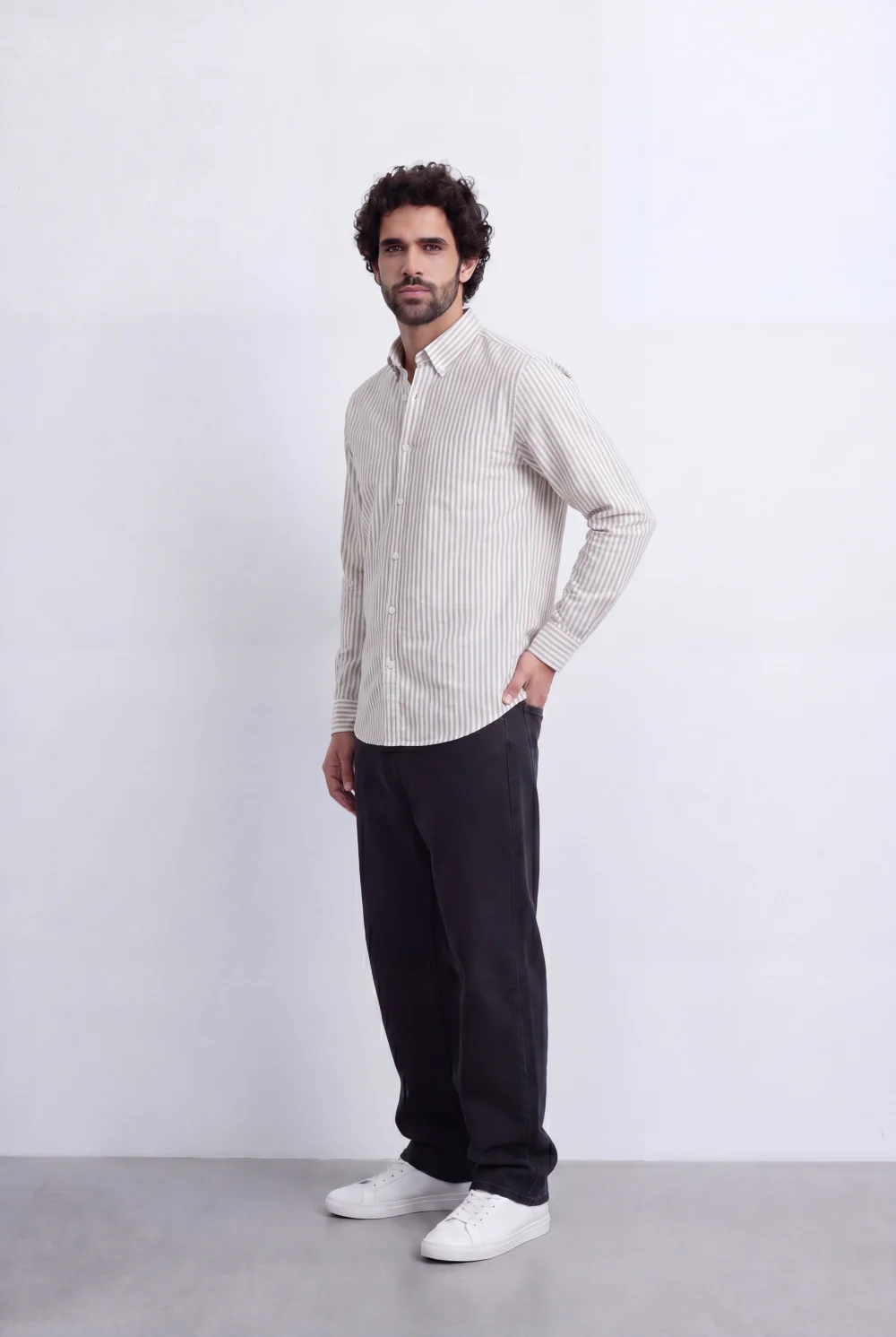 Men's Long Sleeve Vertical Striped Shirt Regular Fit for Any Occasion Tomato Store - Image 4