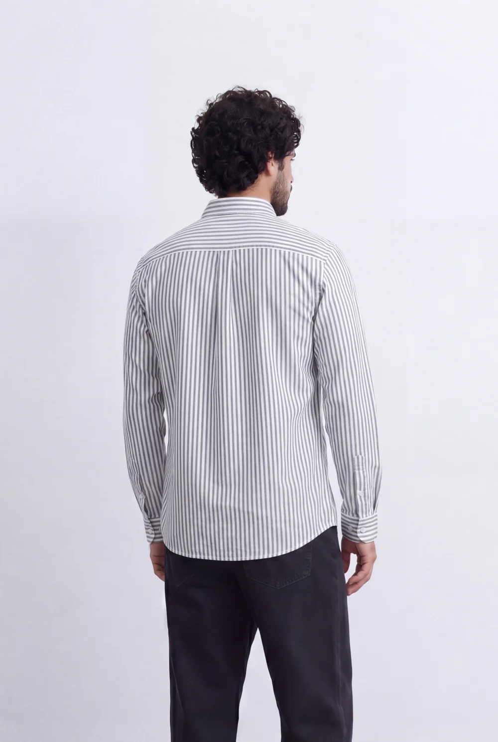 Men's Long Sleeve Vertical Striped Shirt Regular Fit for Any Occasion Tomato Store - Image 6