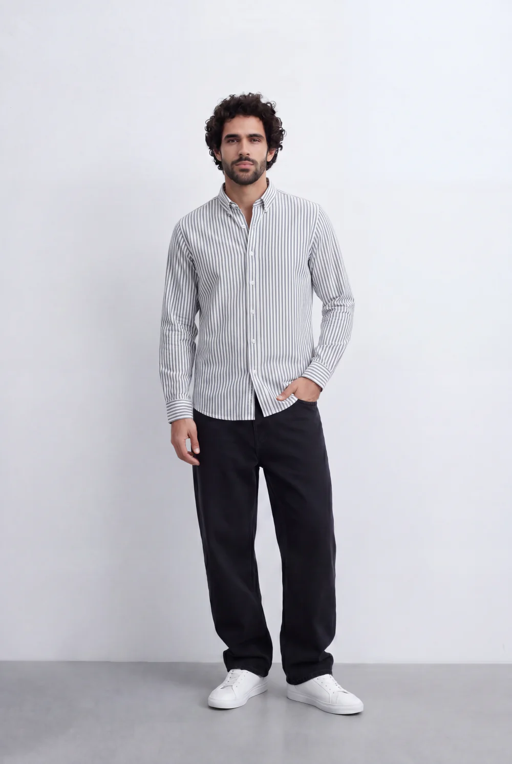 Men's Long Sleeve Vertical Striped Shirt Regular Fit for Any Occasion Tomato Store - Image 7