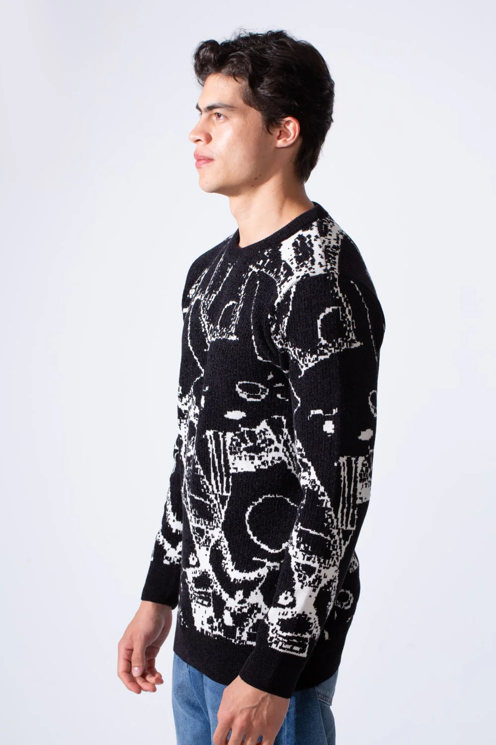 Men's Long Sleeve With Casual Print Slim Fit Crew Neck Pullover - Image 2