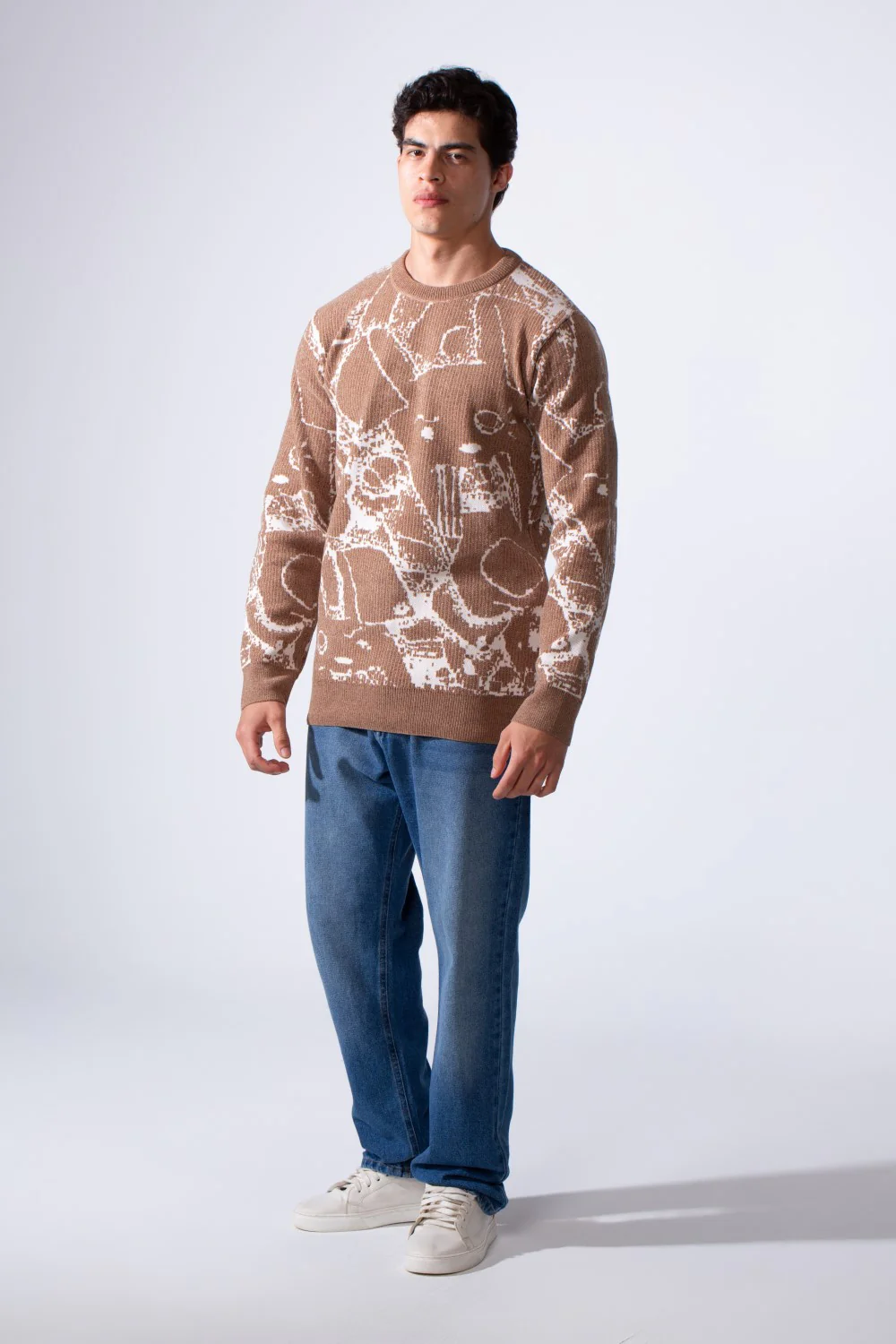Men's Long Sleeve With Casual Print Slim Fit Crew Neck Pullover - Image 7