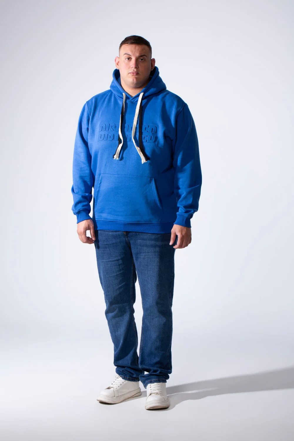 Men's Long Sleeve With Chest Text Print Front Kangaroo Pocket Comfy For Everyday Wear Hooded Big Size Sweatshirt - Image 11