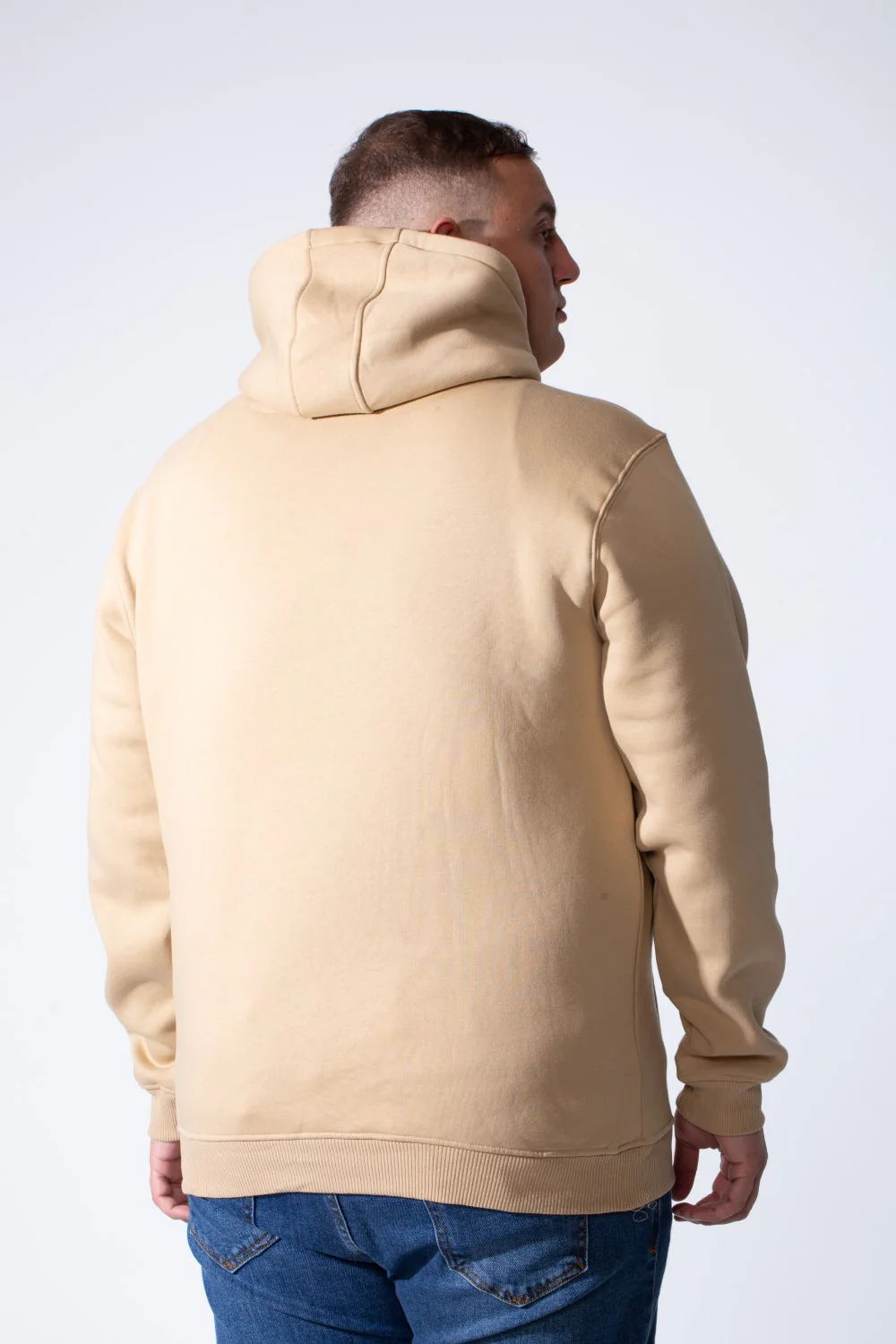 Men's Long Sleeve With Chest Text Print Front Kangaroo Pocket Comfy For Everyday Wear Hooded Big Size Sweatshirt - Image 2