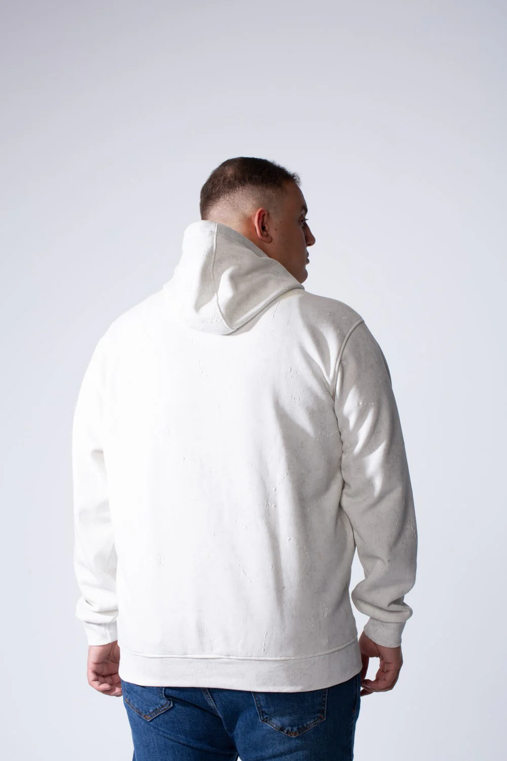 Men's Long Sleeve With Unique Marble Pattern Front Kangaroo Pocket Comfortable Big Size Hooded Sweatshirt - Image 14