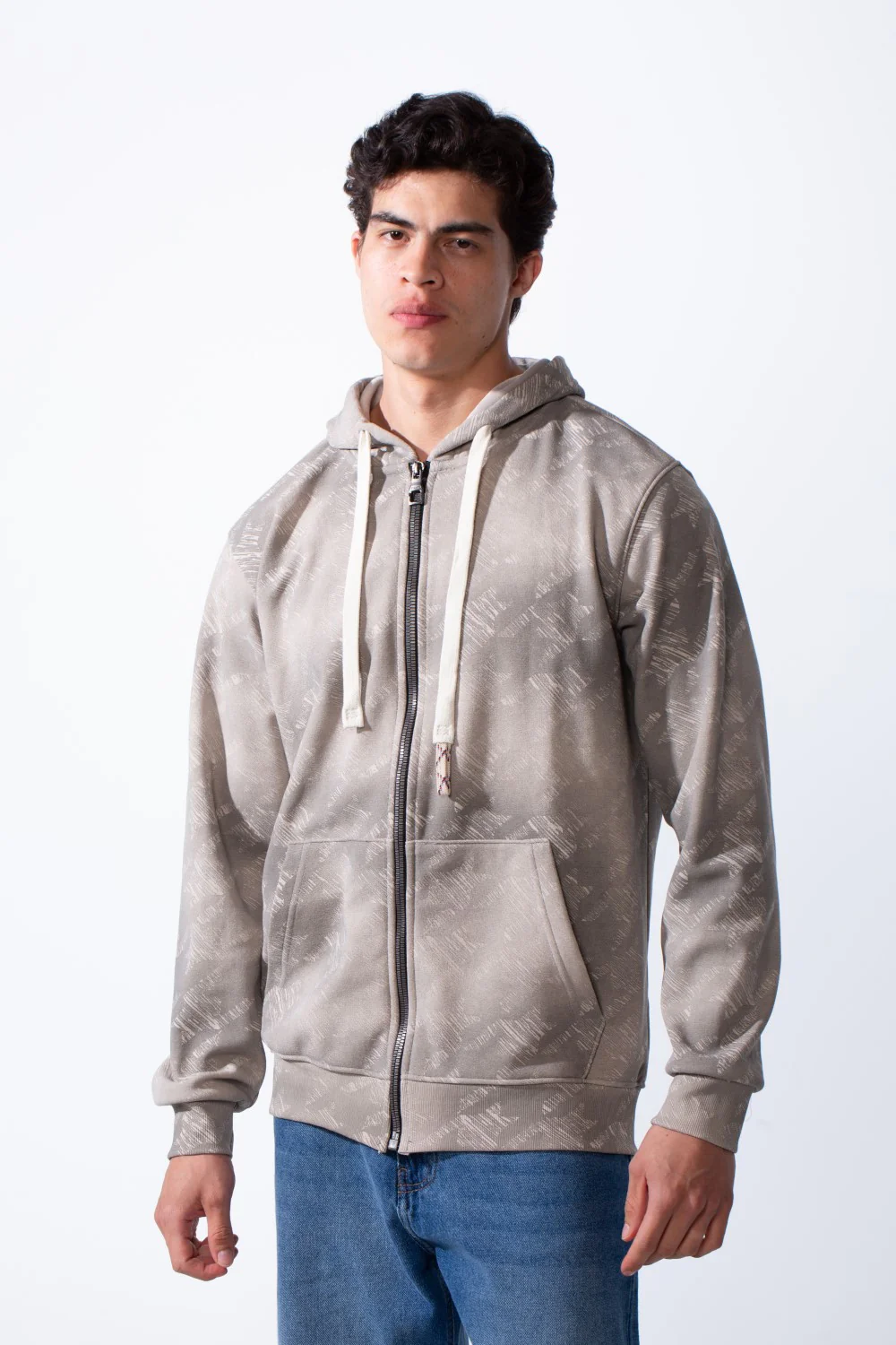 Men's Long sleeve Zip-Up Tie Dye Pattern Slim Fit Hooded Sweatshirt