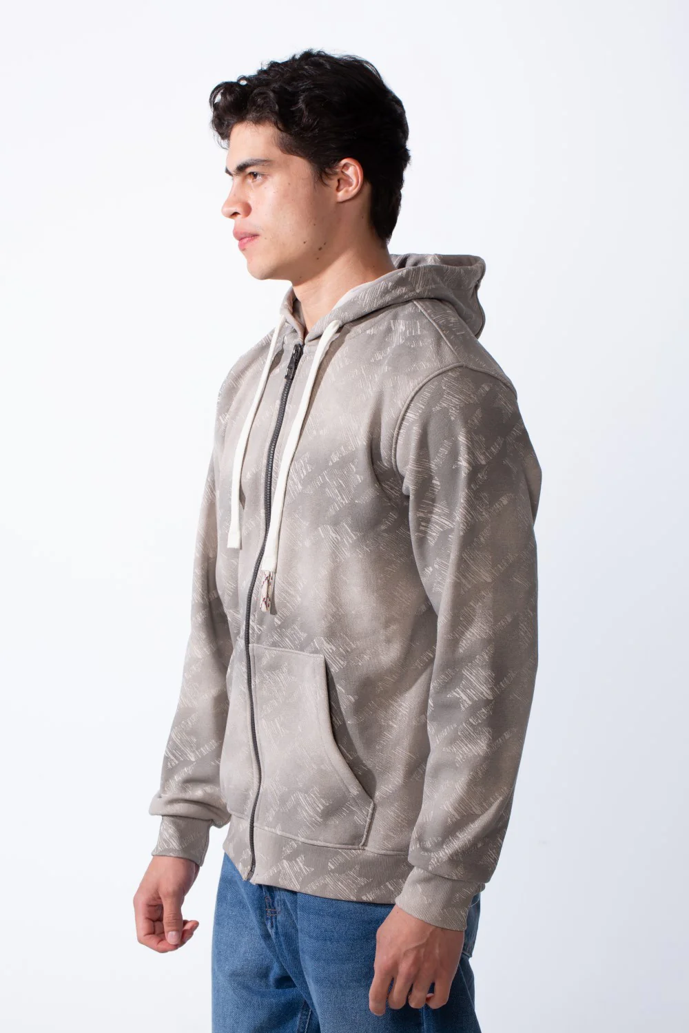 Men's Long sleeve Zip-Up Tie Dye Pattern Slim Fit Hooded Sweatshirt - Image 4