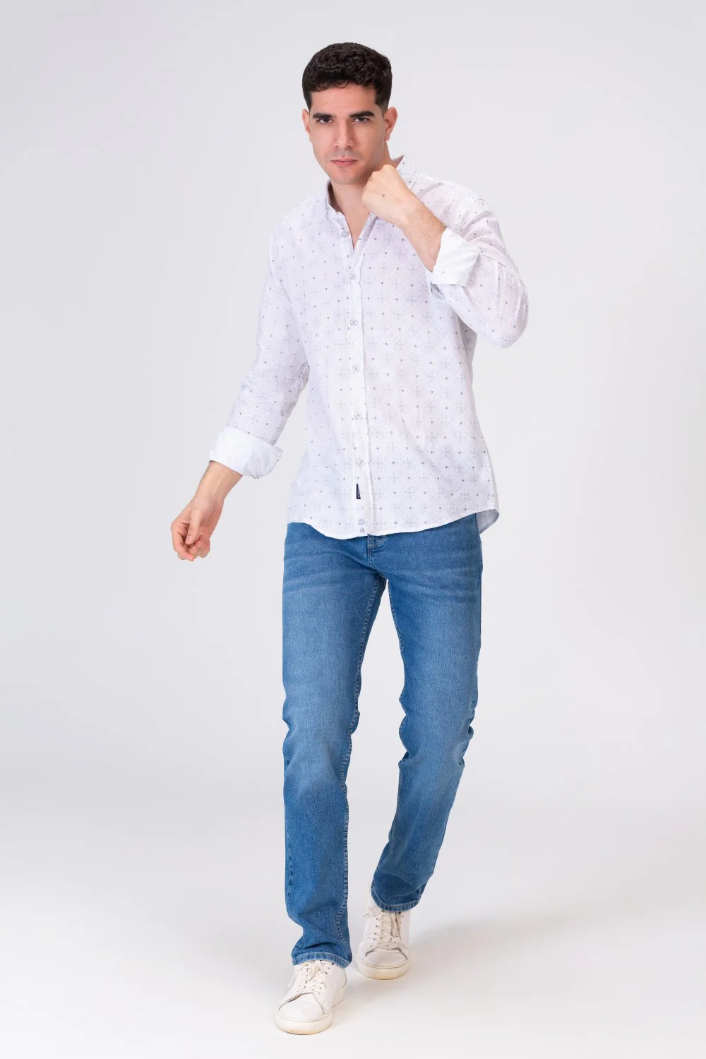 Mens Long Sleeved Shirt Printed With Comfortable Summer Material - Image 4