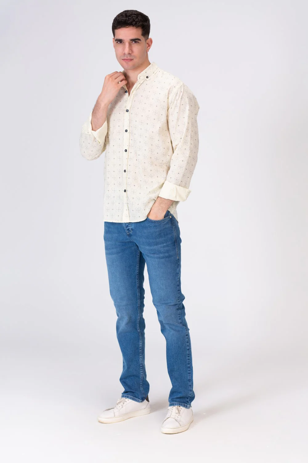 Mens Long Sleeved Shirt Printed With Comfortable Summer Material - Image 7