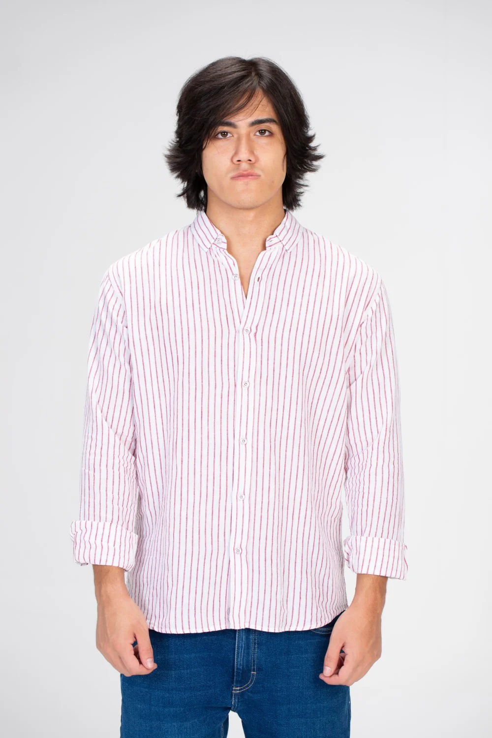 Mens Long Sleeved Slimfit Shirt With Comfortable Linen Material - Image 4