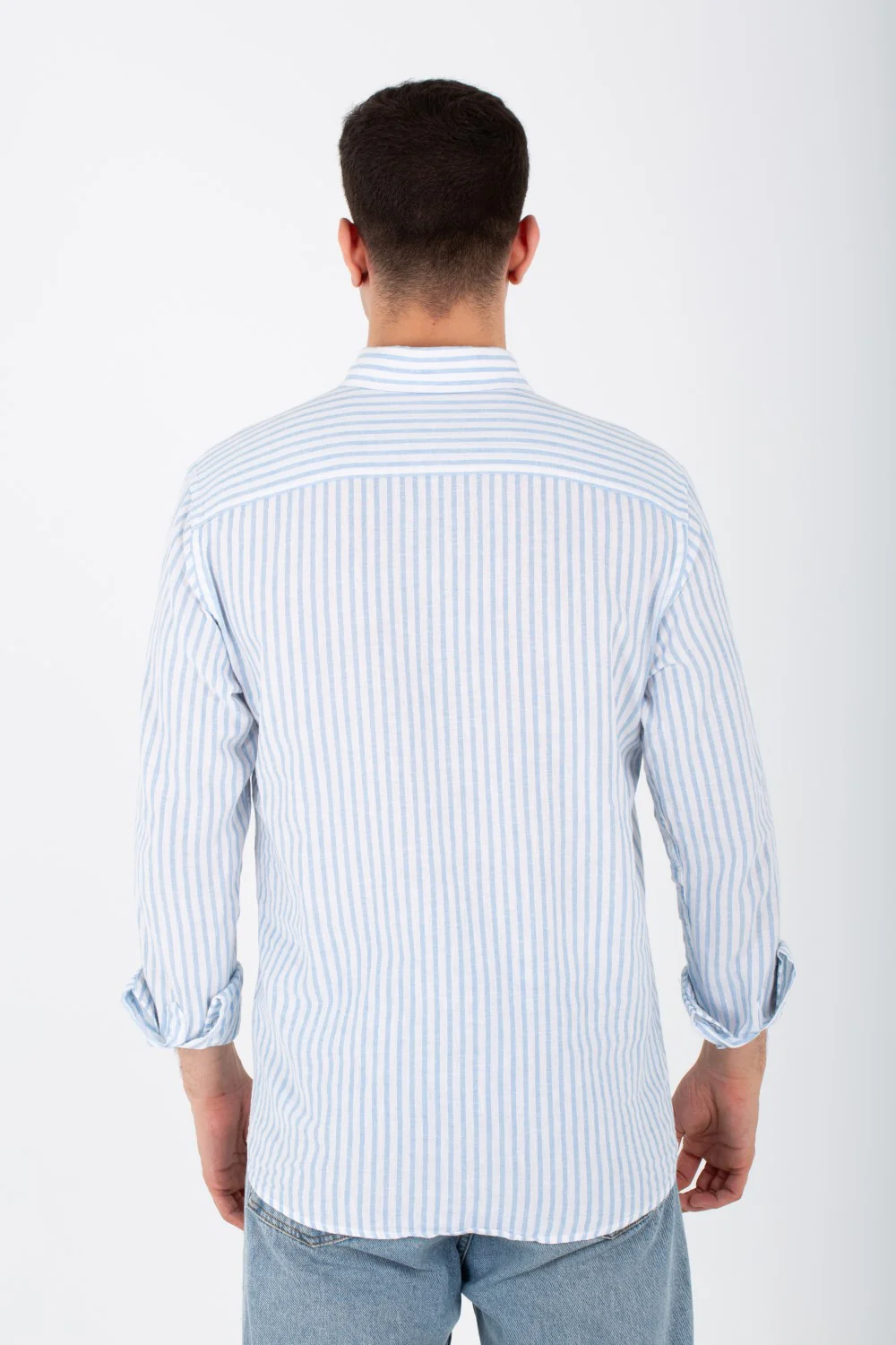 Mens Long Sleeved Slimfit Shirt With Comfortable Linen Material - Image 8