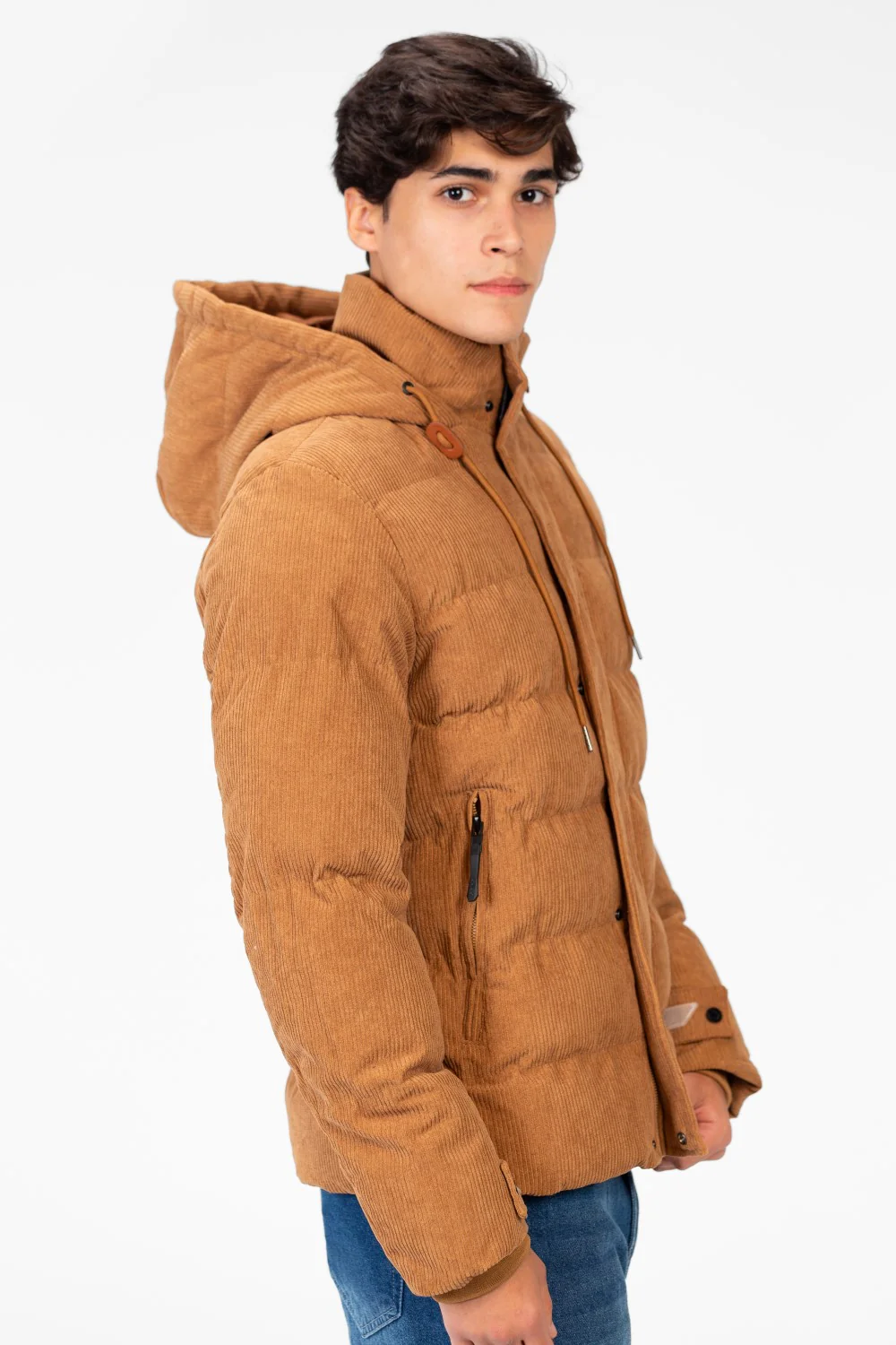 Men's Long Sleeved Velvet Hood Jacket - Image 11