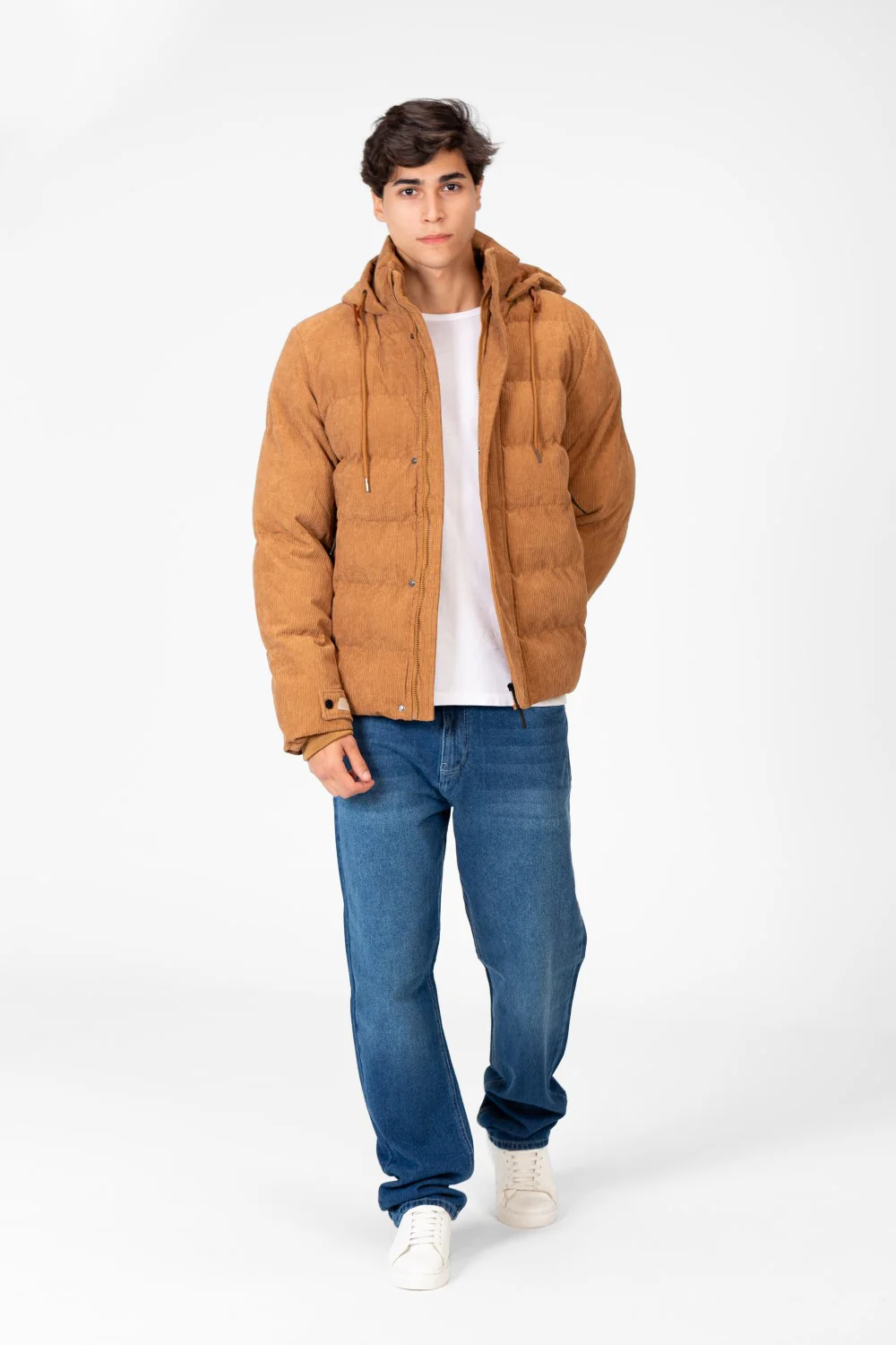 Men's Long Sleeved Velvet Hood Jacket - Image 12