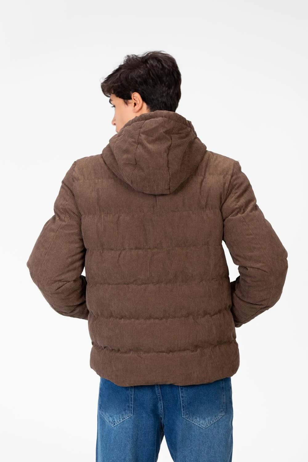 Men's Long Sleeved Velvet Hood Jacket - Image 6