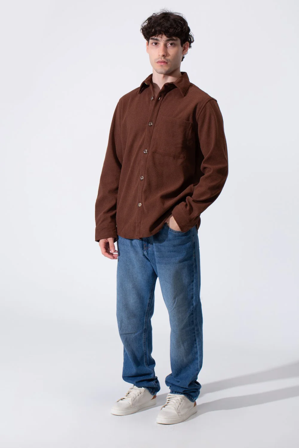 Men's Long Sleeved Winter Regular Fit Velvet Shirt - Image 12