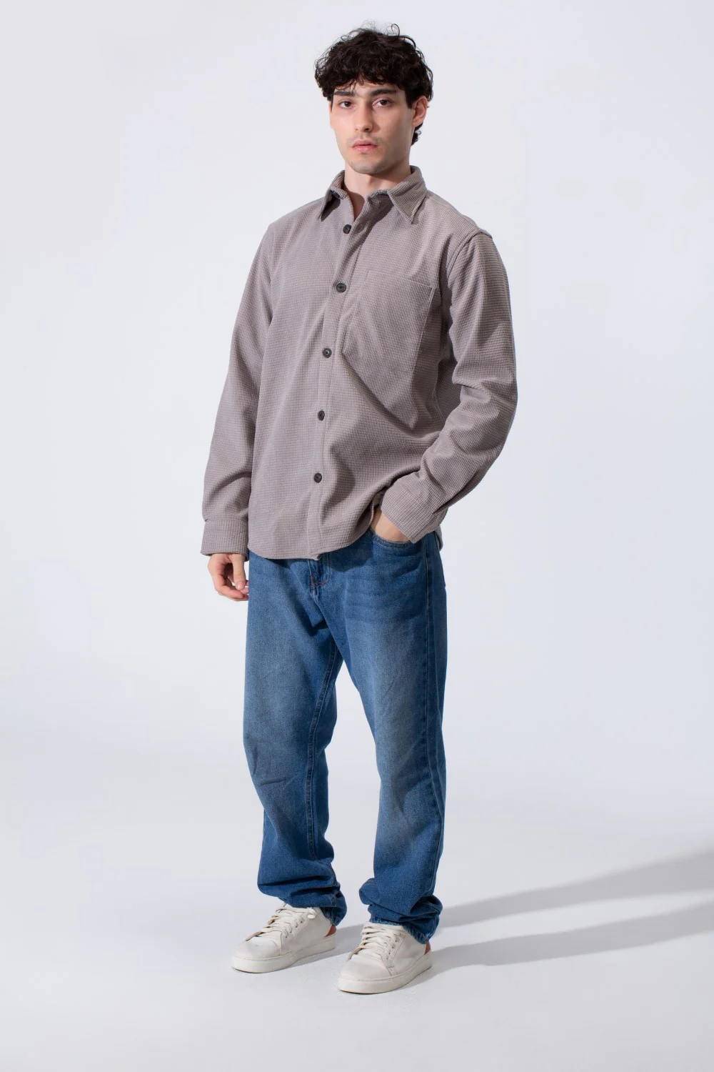 Men's Long Sleeved Winter Regular Fit Velvet Shirt - Image 16