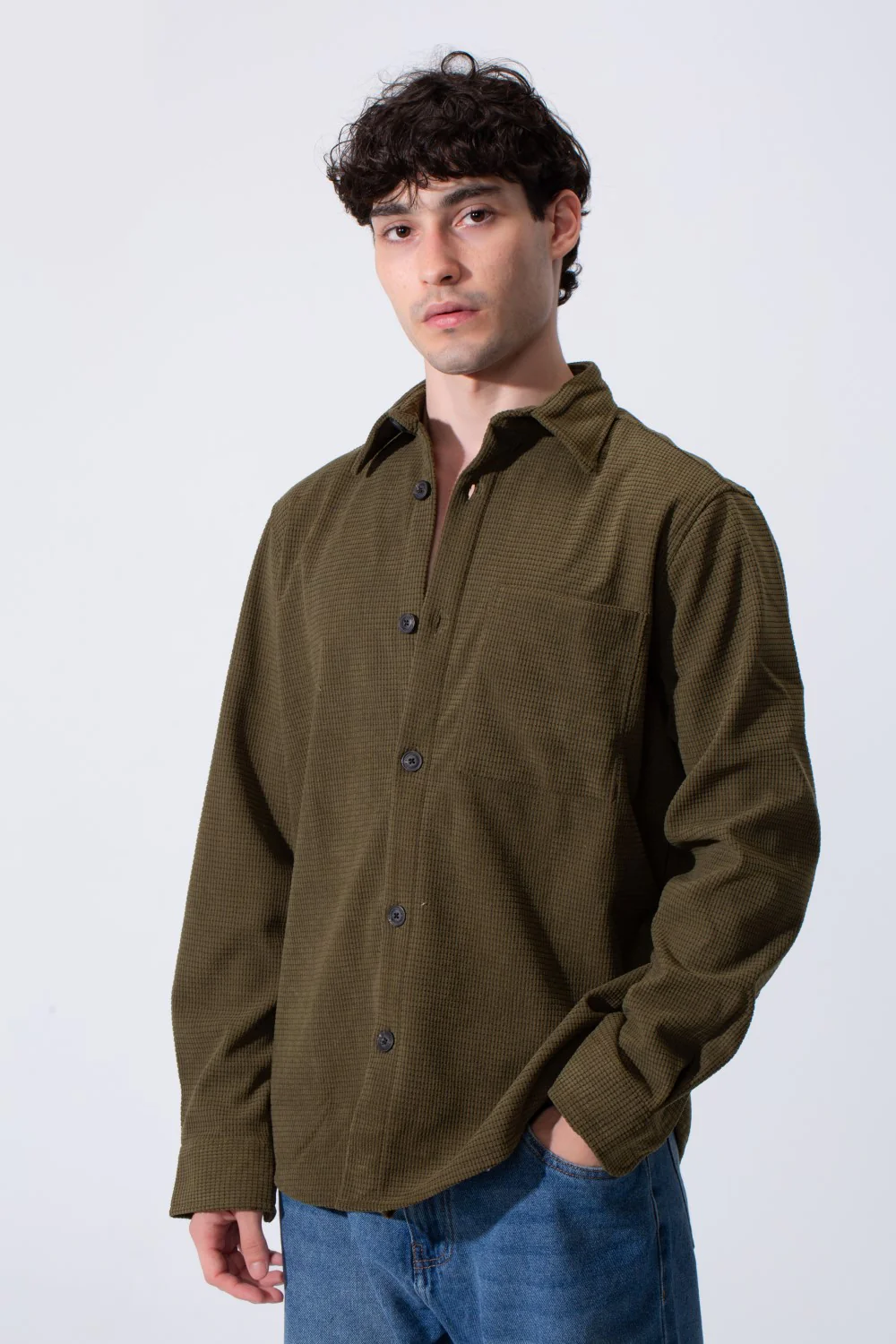 Men's Long Sleeved Winter Regular Fit Velvet Shirt - Image 17