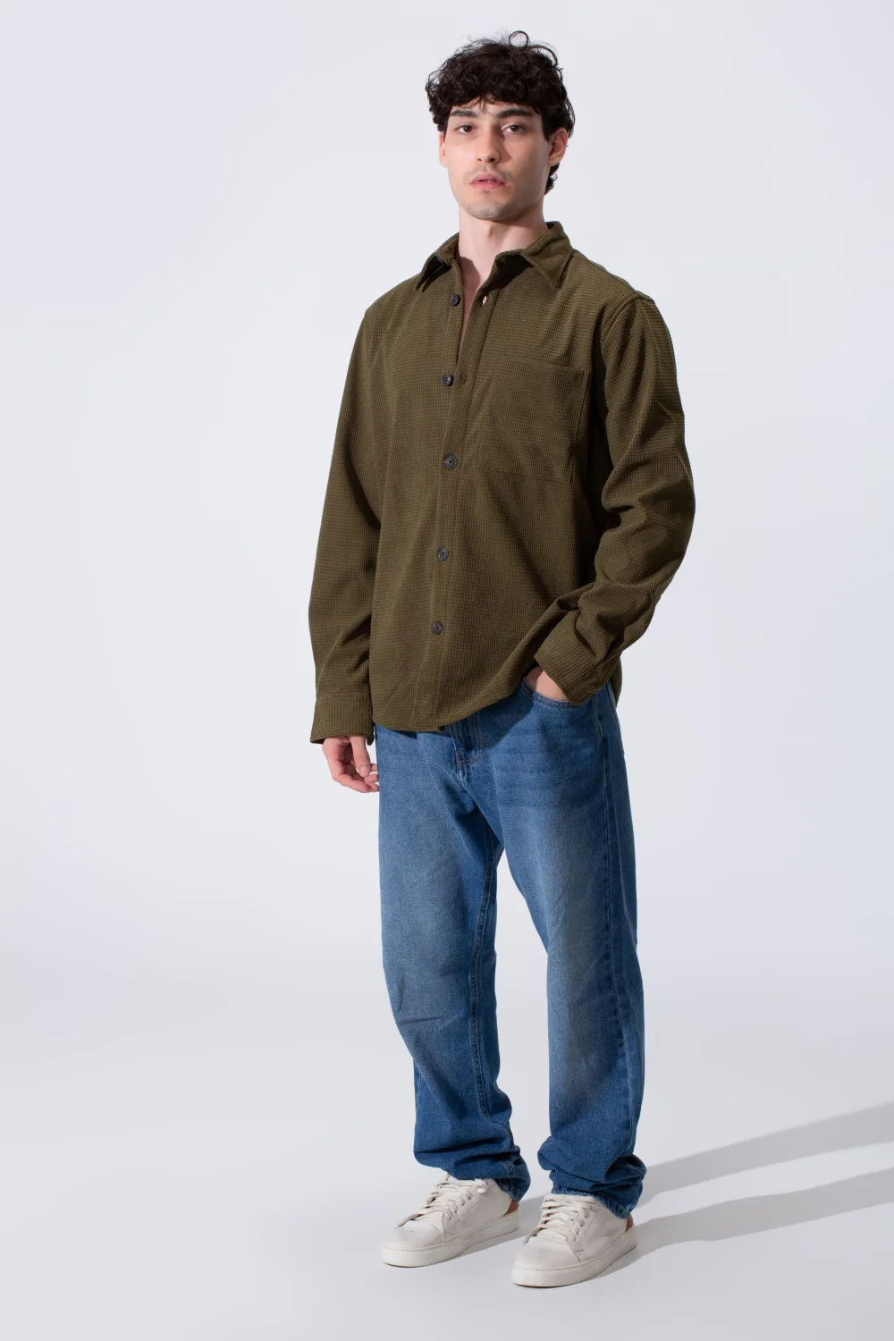 Men's Long Sleeved Winter Regular Fit Velvet Shirt - Image 20