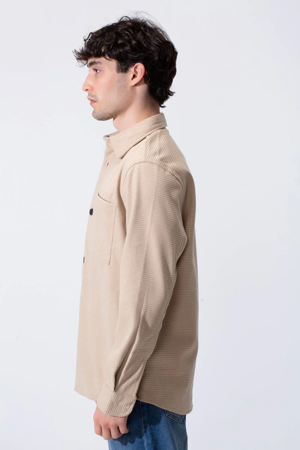 Men's Long Sleeved Winter Regular Fit Velvet Shirt - Image 3